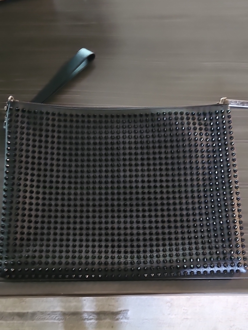 Black Studded Wristlet Clutch